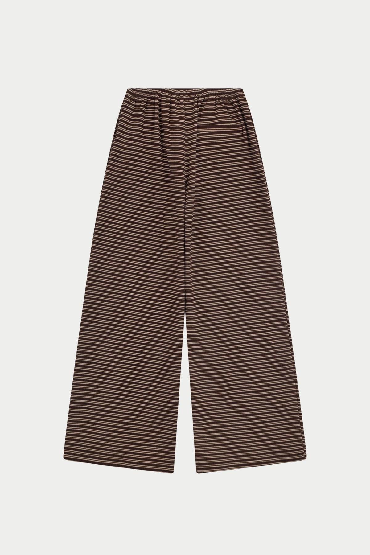 STRIPE LIGHTWEIGHT FLEECE JOGGERS - CHOCOLATE