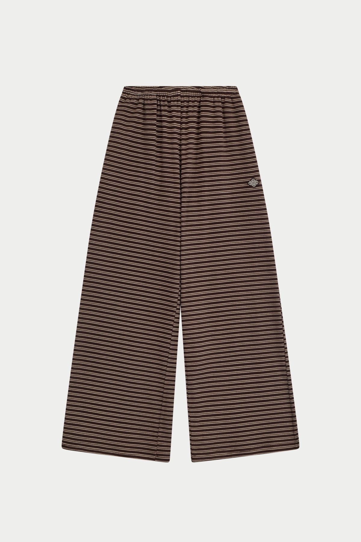 STRIPE LIGHTWEIGHT FLEECE JOGGERS - CHOCOLATE