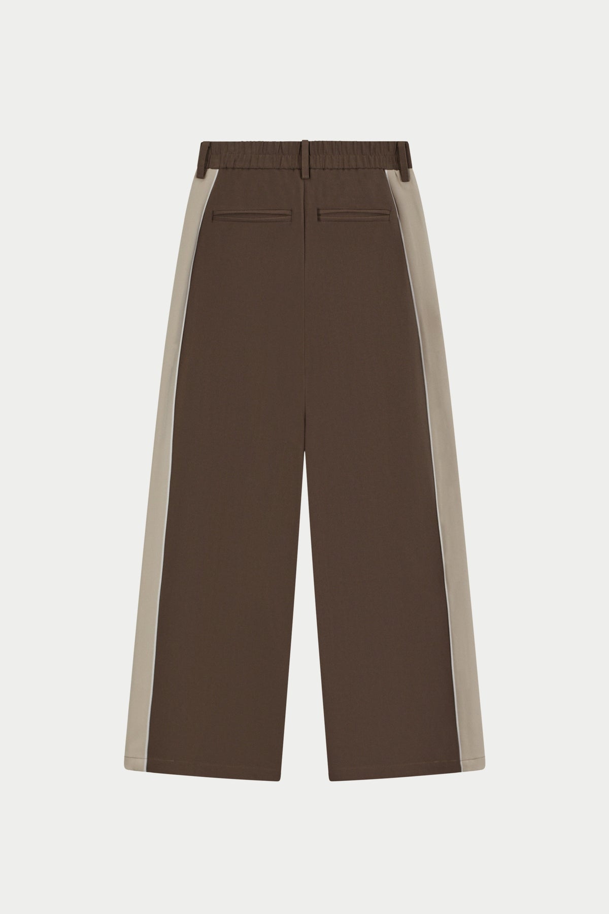 PANELLED WIDE LEG TROUSERS - BROWN