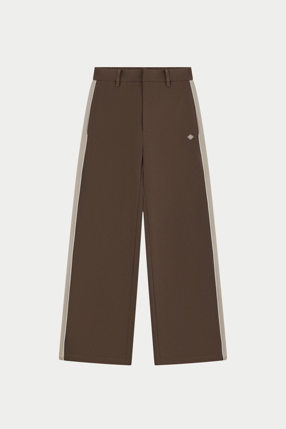 PANELLED WIDE LEG TROUSERS - BROWN