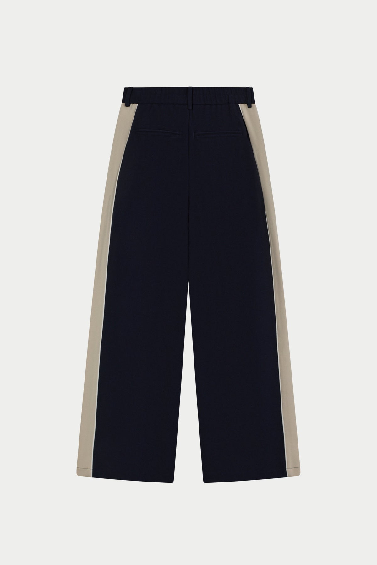 PANELLED WIDE LEG TROUSERS - NAVY