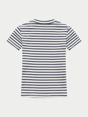 STRIPE COTTON BABY TEE - BEIGE