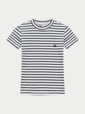 STRIPE COTTON BABY TEE - BEIGE