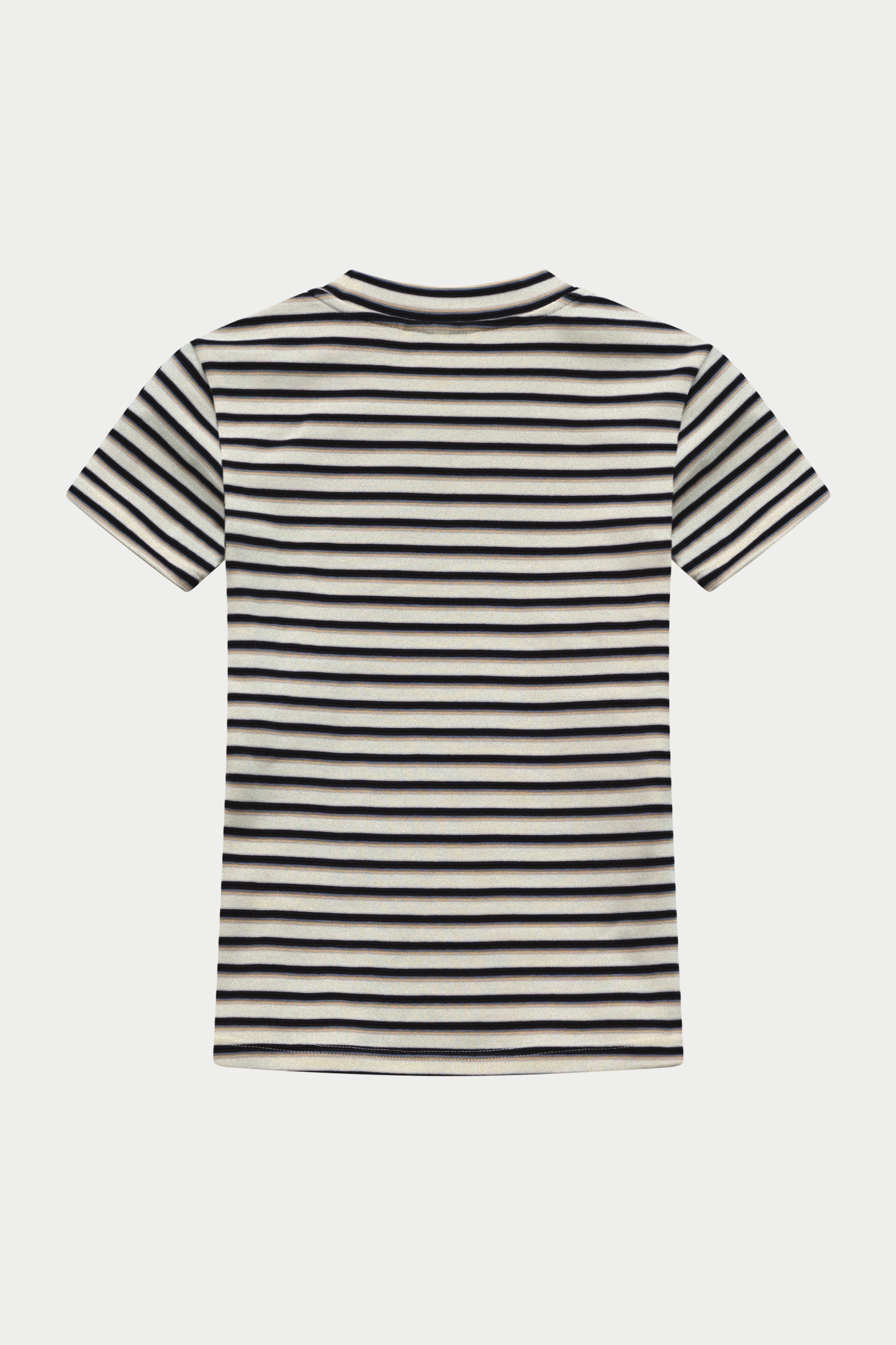 STRIPE BRUSHED COTTON BABY TEE - BEIGE