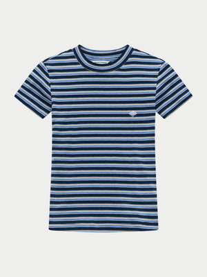 STRIPE COTTON BABY TEE - NAVY