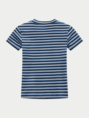 STRIPE COTTON BABY TEE - NAVY