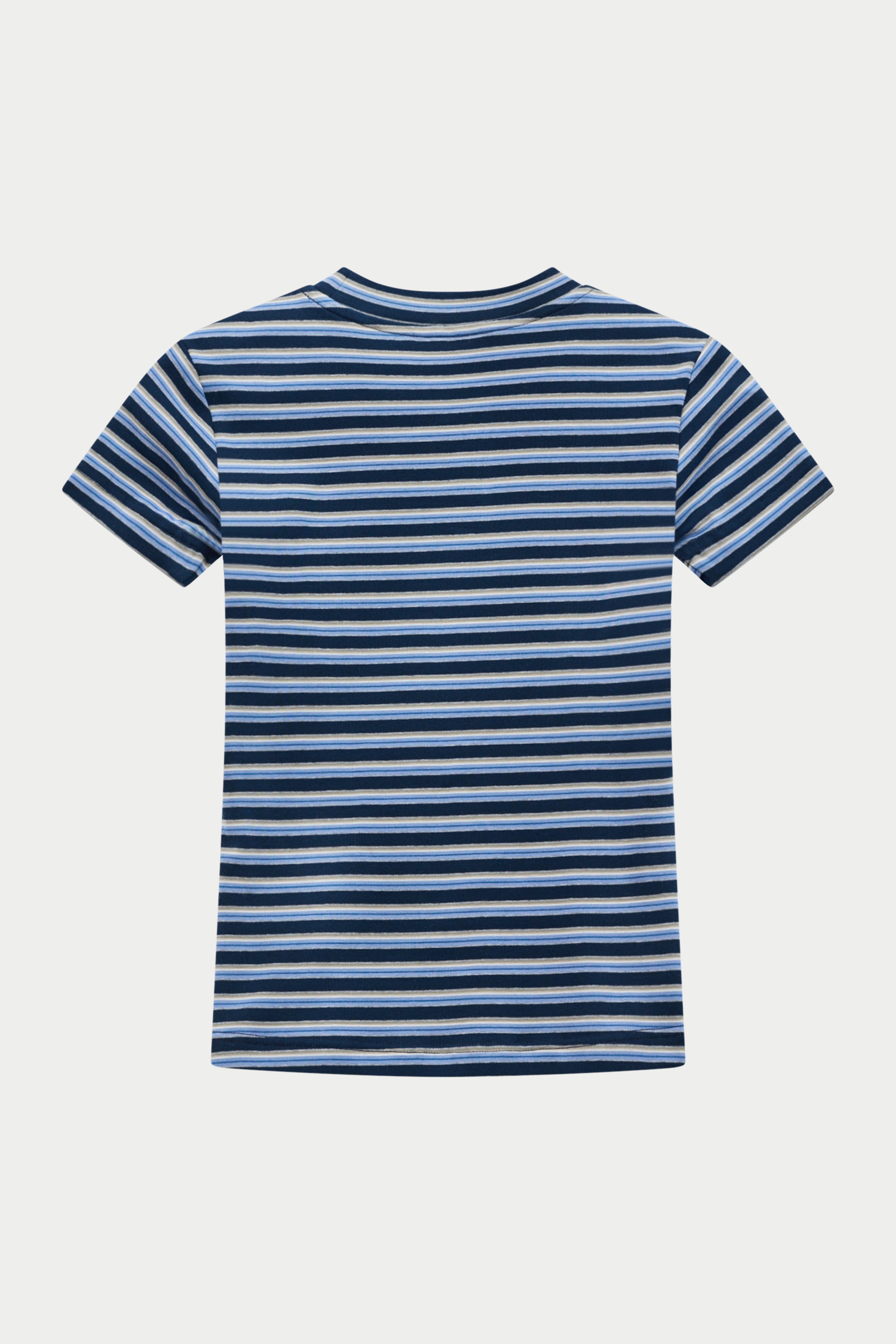 STRIPE BRUSHED COTTON BABY TEE - NAVY