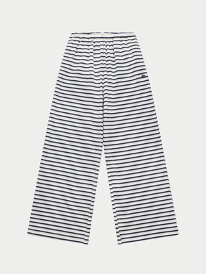 STRIPE COTTON TROUSERS - BEIGE