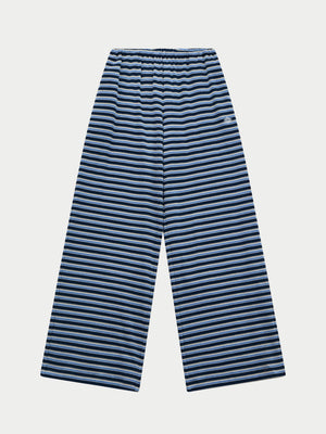 STRIPE COTTON TROUSERS - NAVY