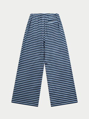 STRIPE COTTON TROUSERS - NAVY