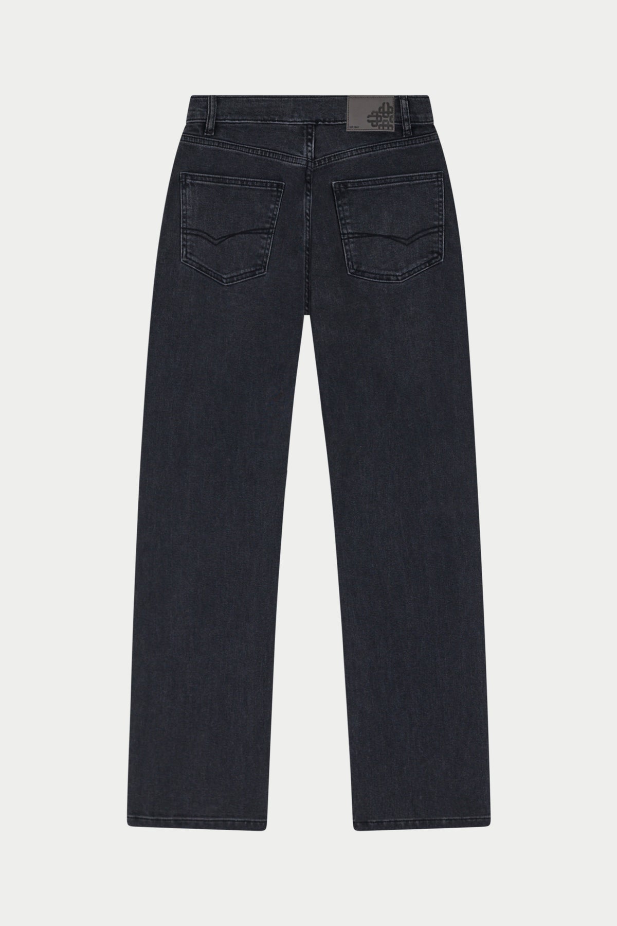 Straight Leg Jeans in Washed Black – back flat lay