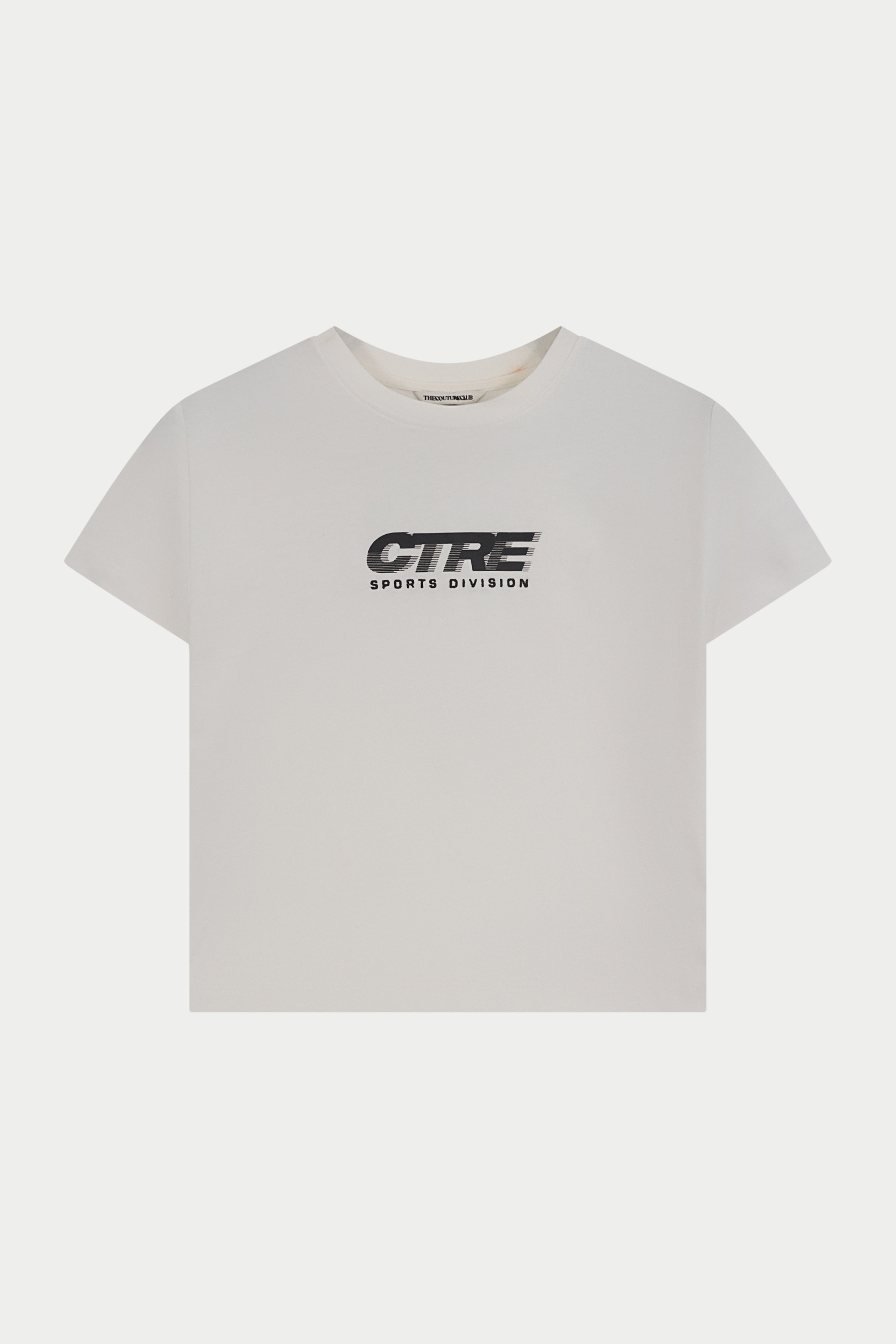 RETRO SPORT CTRE GRAPHIC BABY TEE - OFF WHITE