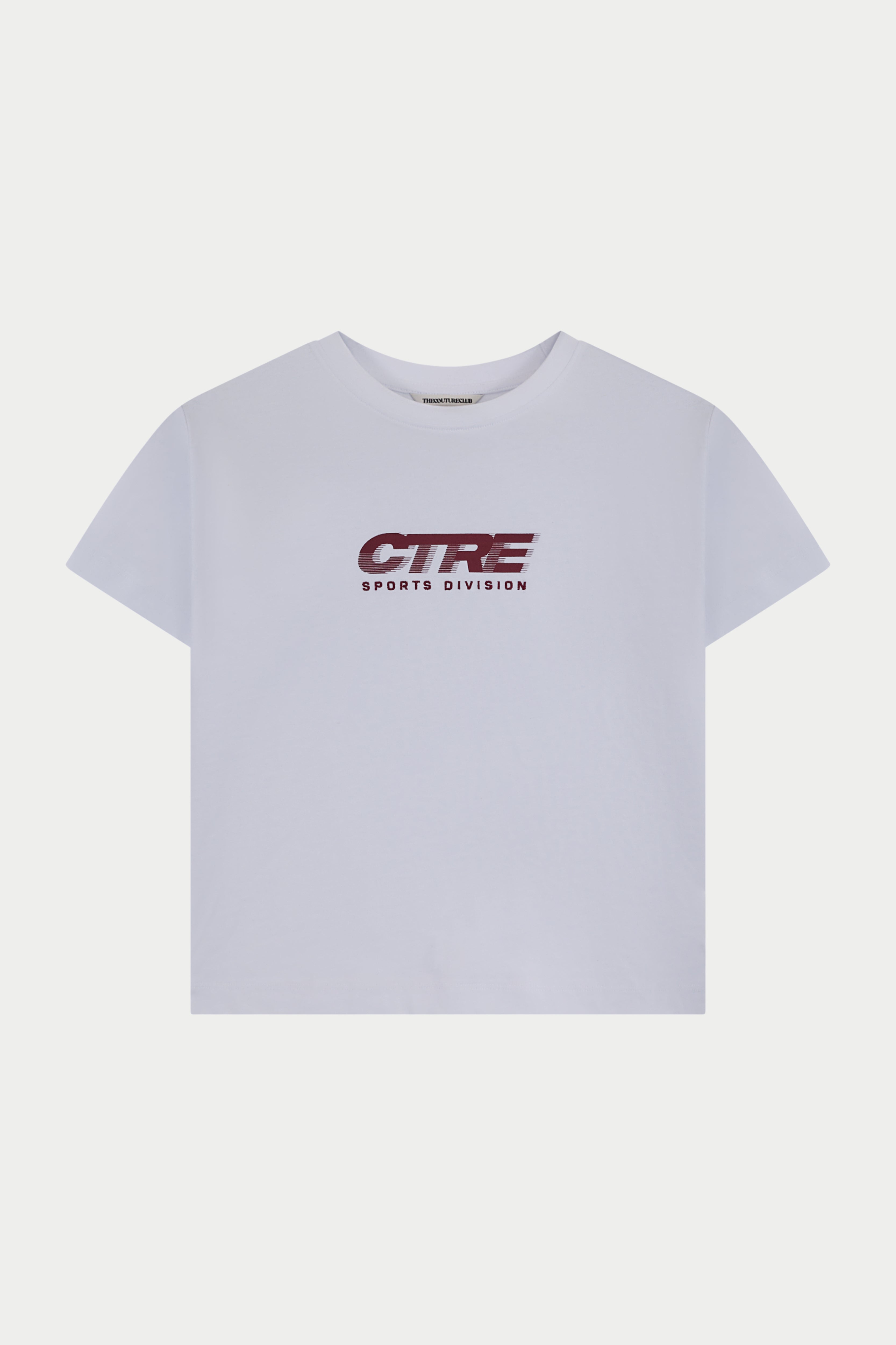 RETRO SPORT CTRE GRAPHIC BABY TEE - WHITE