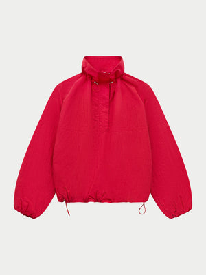 FUNNEL NECK SHELL JACKET - RED