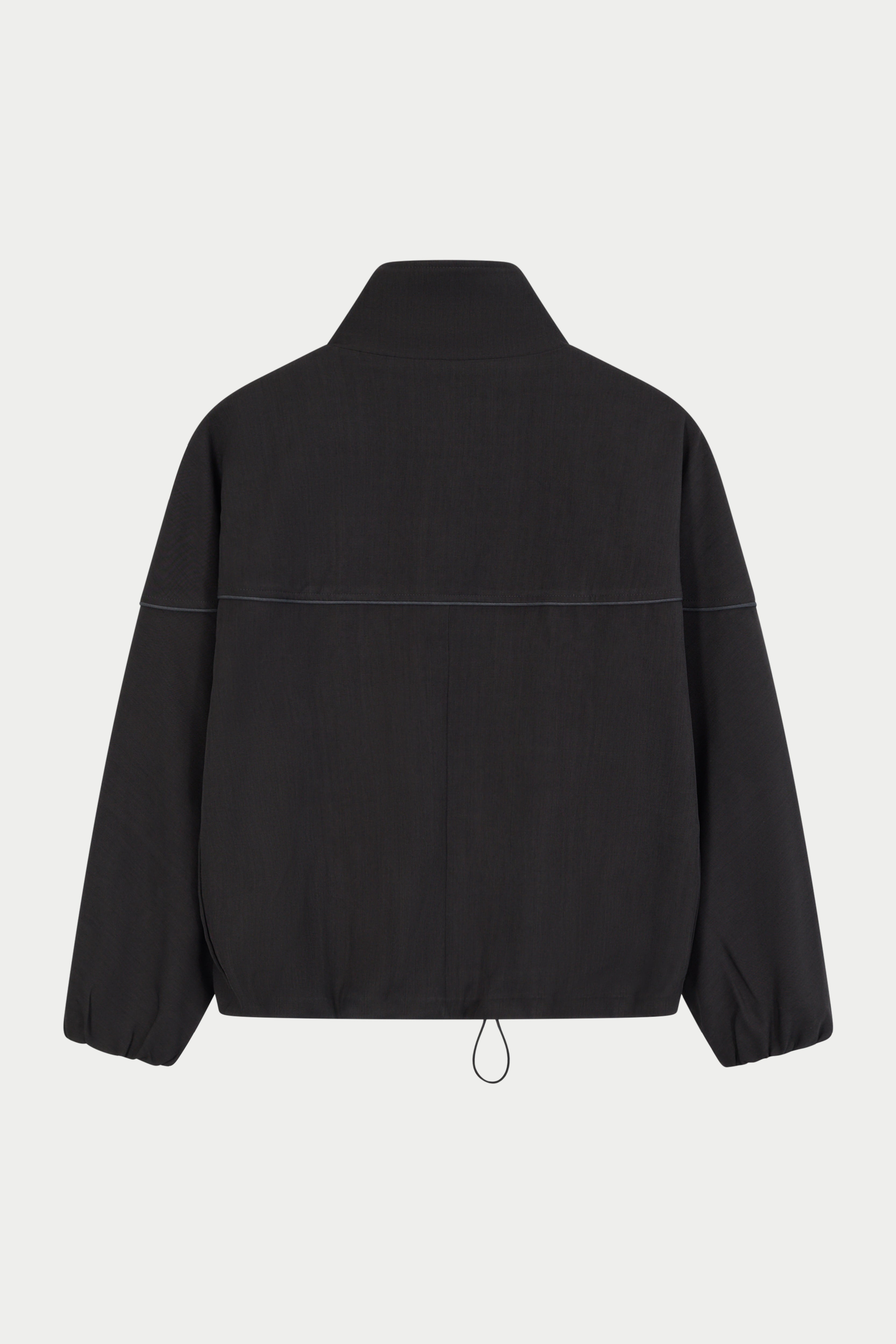 PIPED FUNNEL NECK TRACK JACKET - CHARCOAL