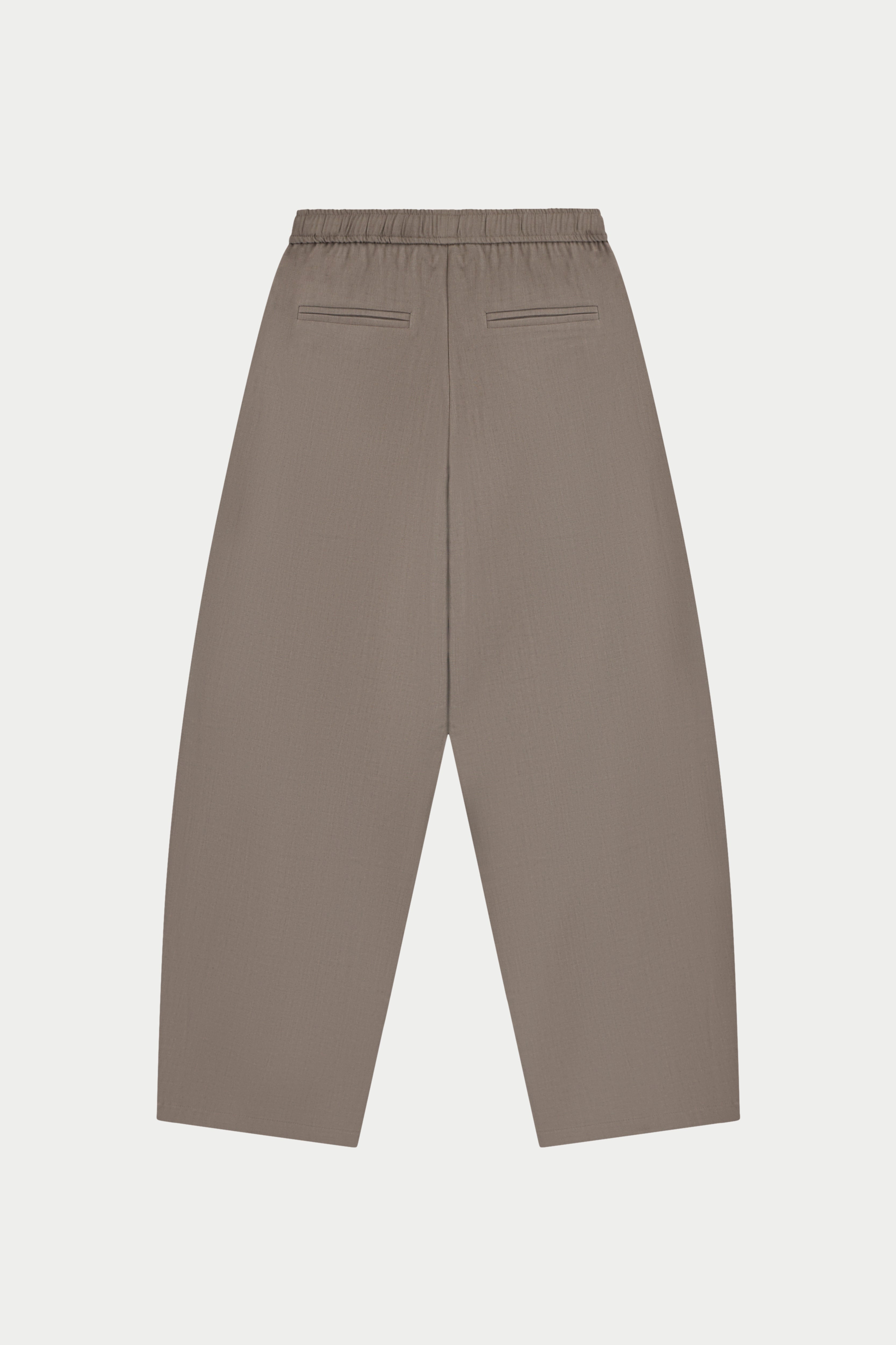 PIPED BARREL LEG TROUSERS - MUSHROOM