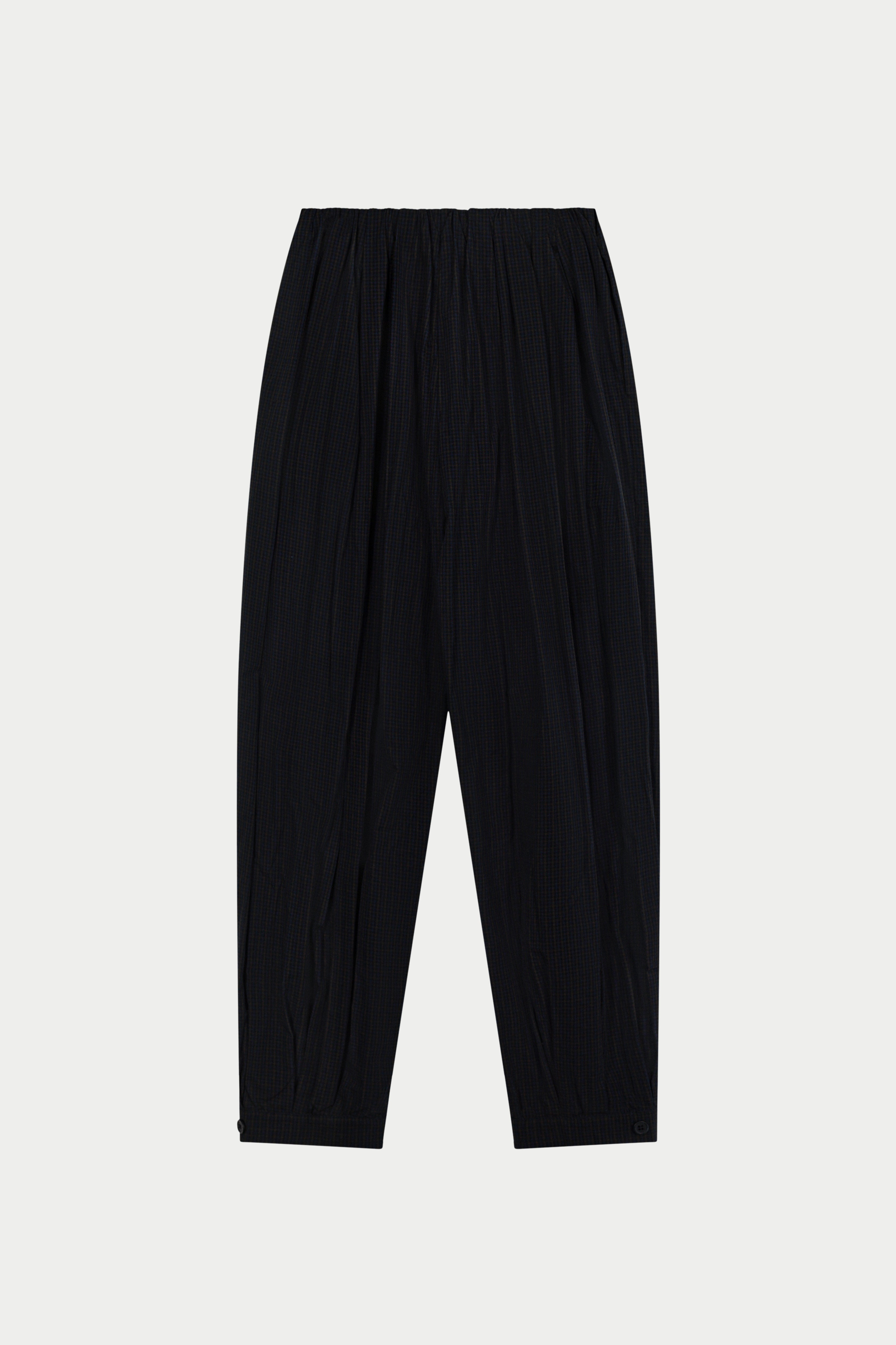 MICRO CHECK BALLOON TROUSERS - NAVY | The Couture Club