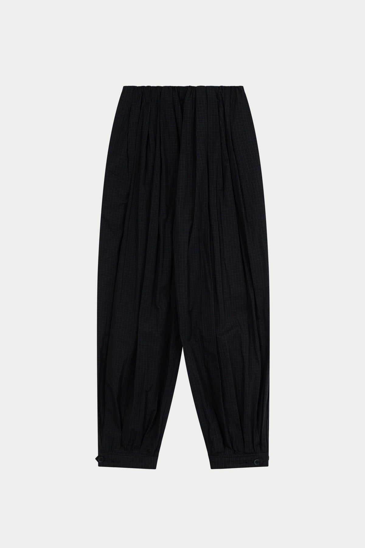 MICRO CHECK BALLOON TROUSERS - NAVY