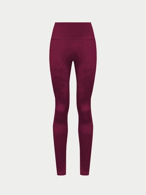 SCULPTING STRETCH EMBLEM LEGGINGS - PLUM