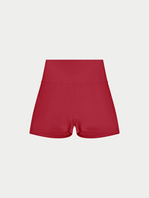 SCULPTING STRETCH MINI SHORTS - CHERRY