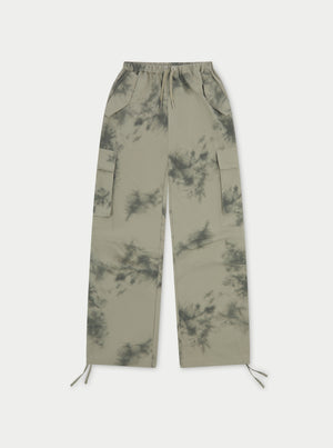 DRAPED CAMO OVERSIZED CARGOS - BEIGE