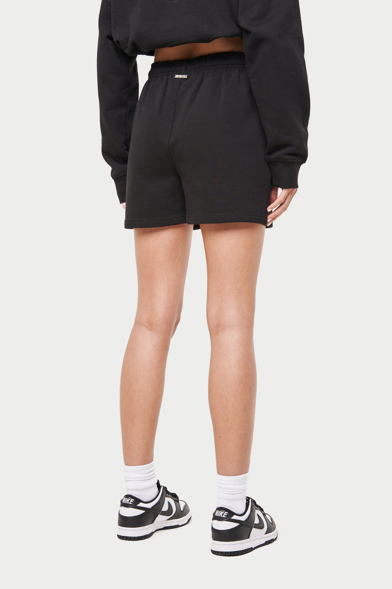 COUTURE OUTLINE WASHED SHORTS - BLACK