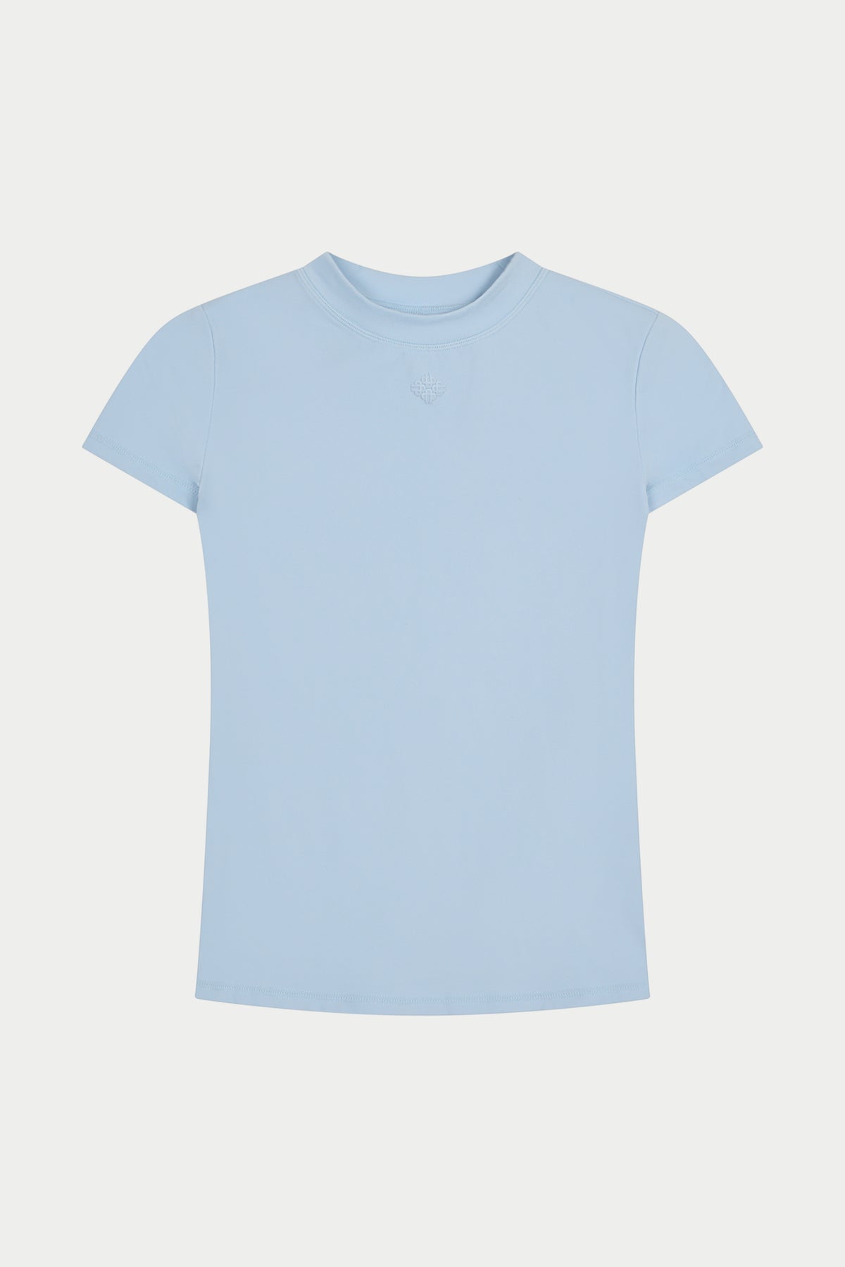 SCULPTING STRETCH EMBLEM BABY TEE - POWDER BLUE