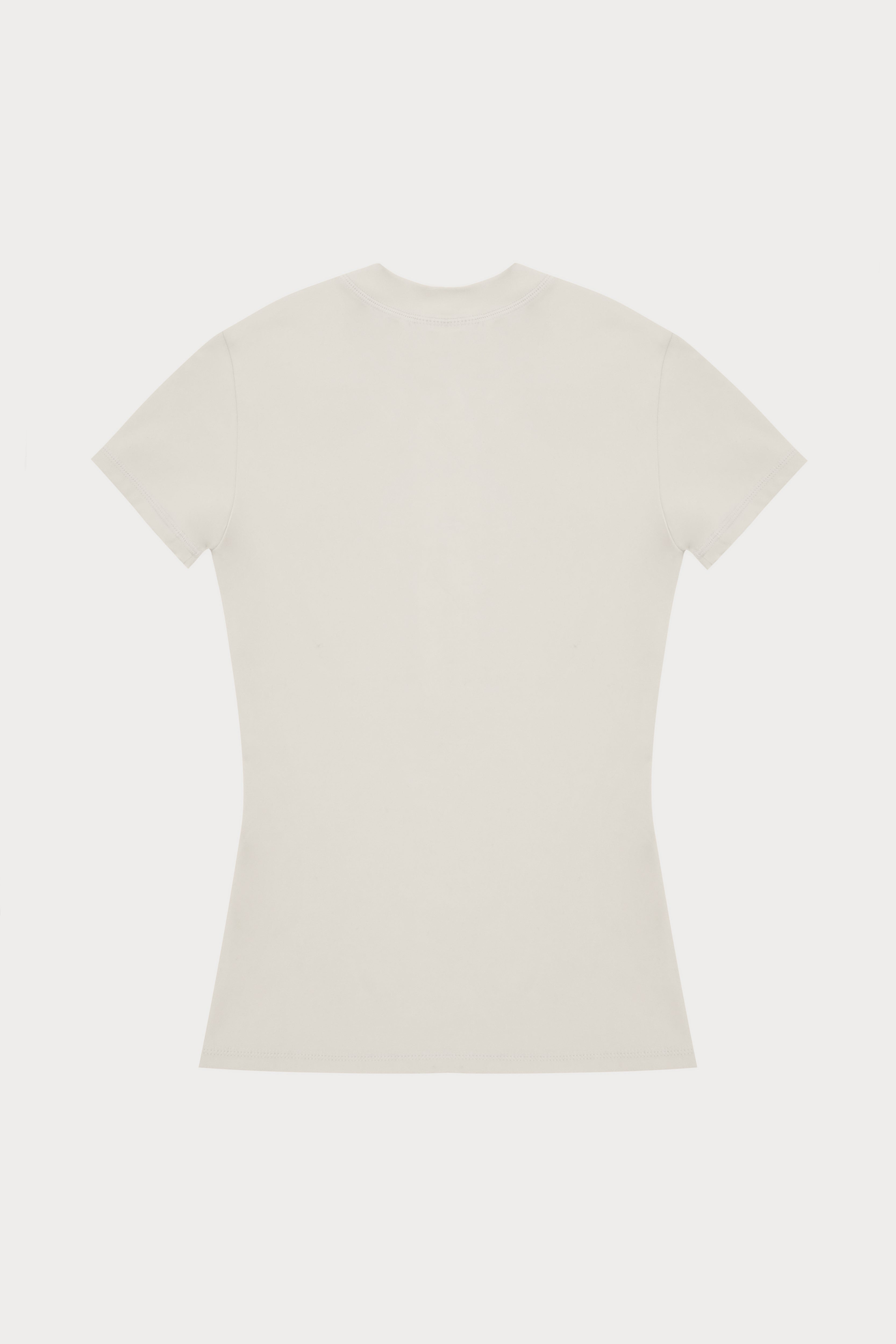 SCULPTING STRETCH EMBLEM BABY TEE - BONE