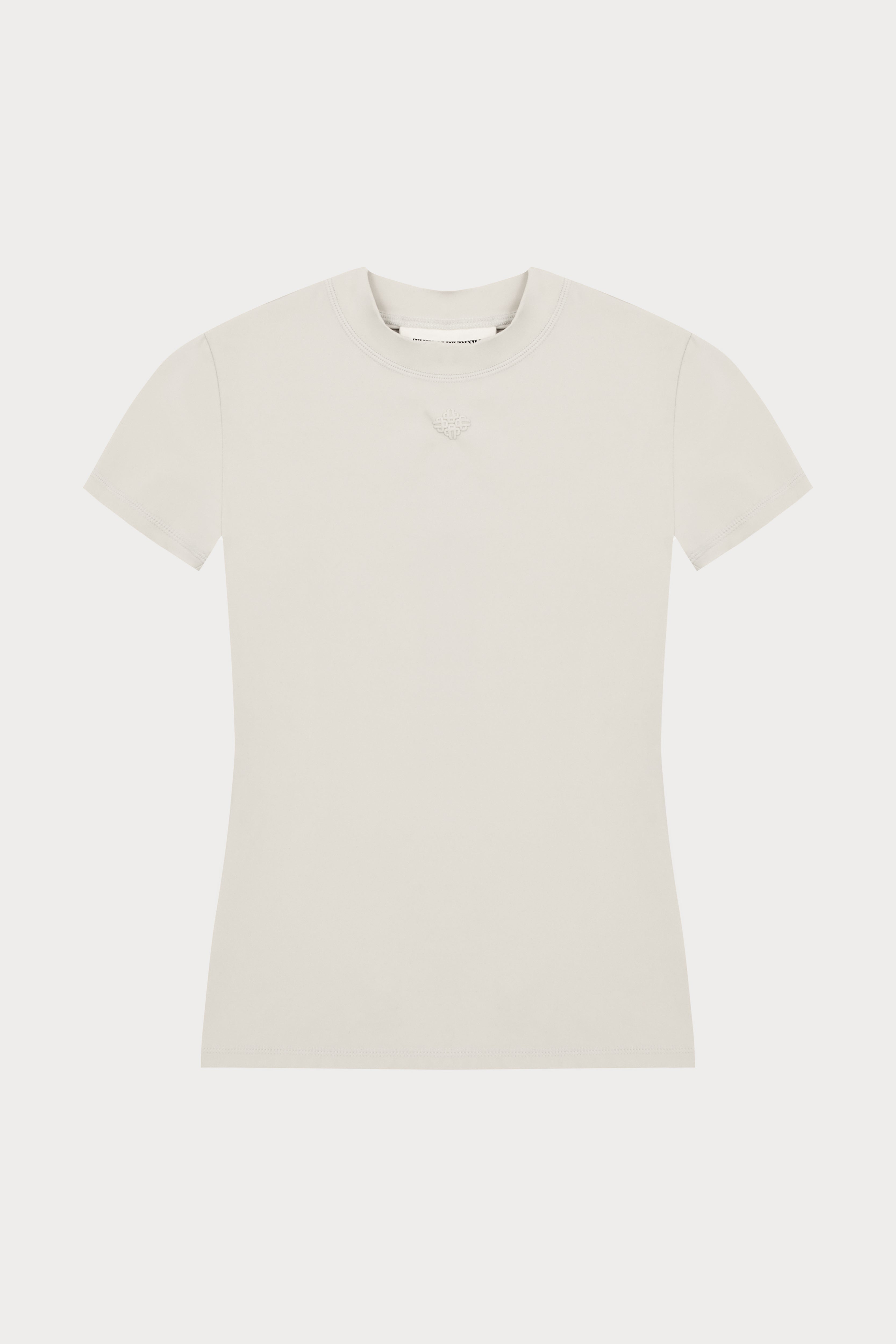 SCULPTING STRETCH EMBLEM BABY TEE - BONE