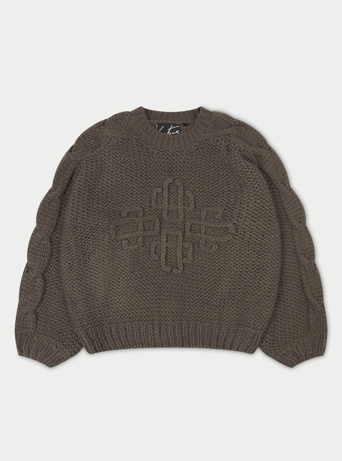 Emblem Oversized Knit Jumper - Cocoa