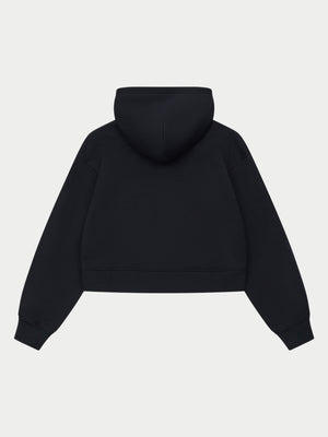 CTRE APPLIQUE ZIP THROUGH HOODIE - BLACK