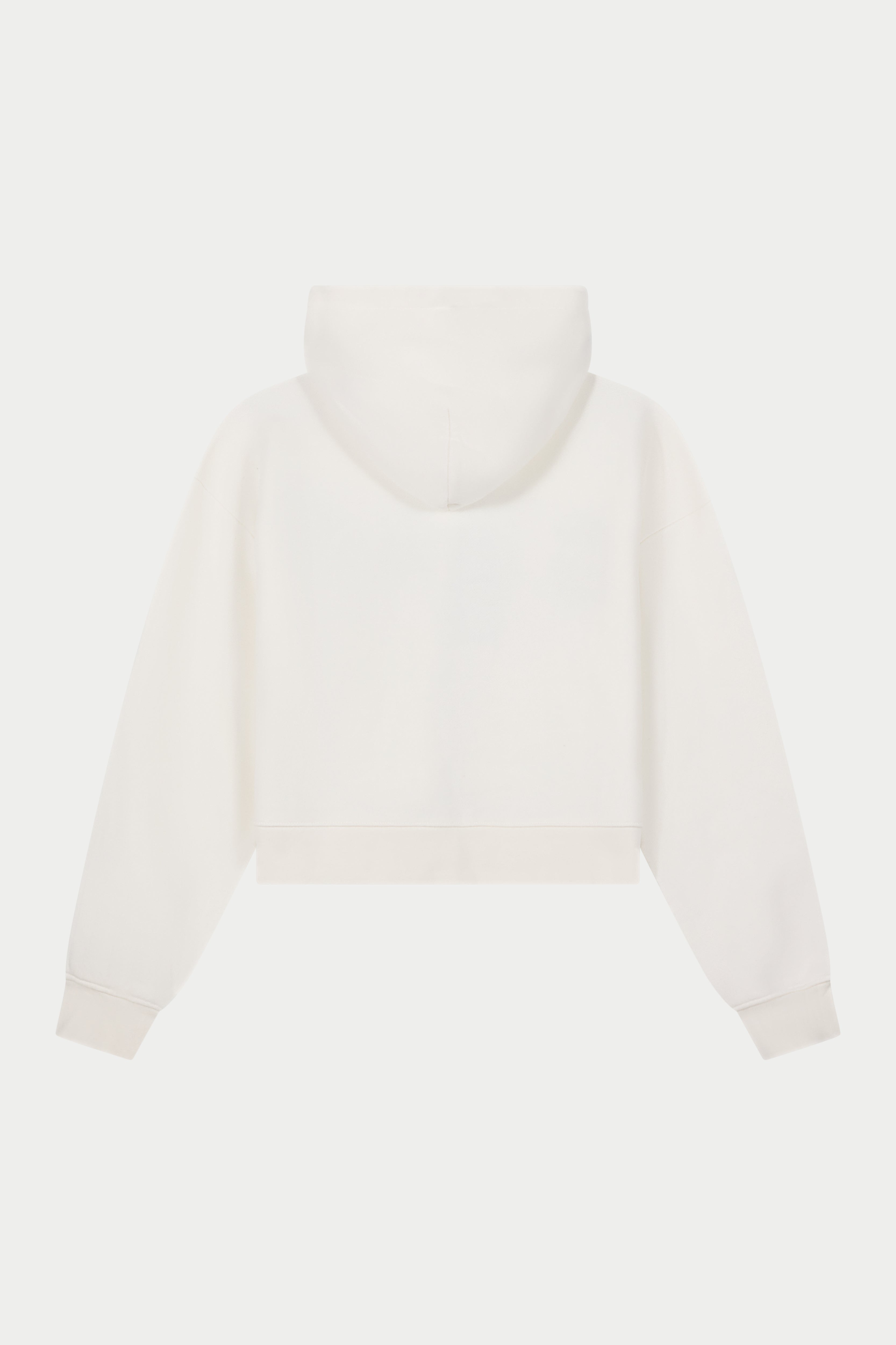 CTRE APPLIQUE ZIP THROUGH HOODIE - OFF WHITE