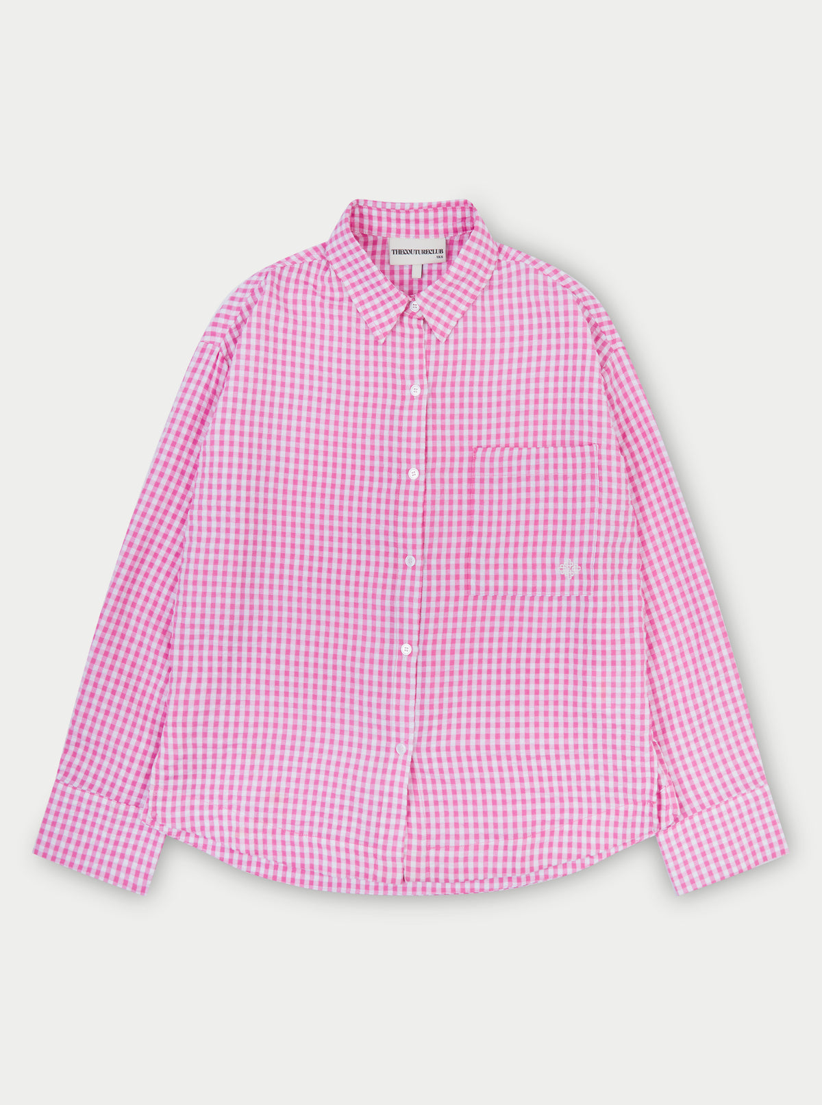 Oversized Gingham Shirt - Pink