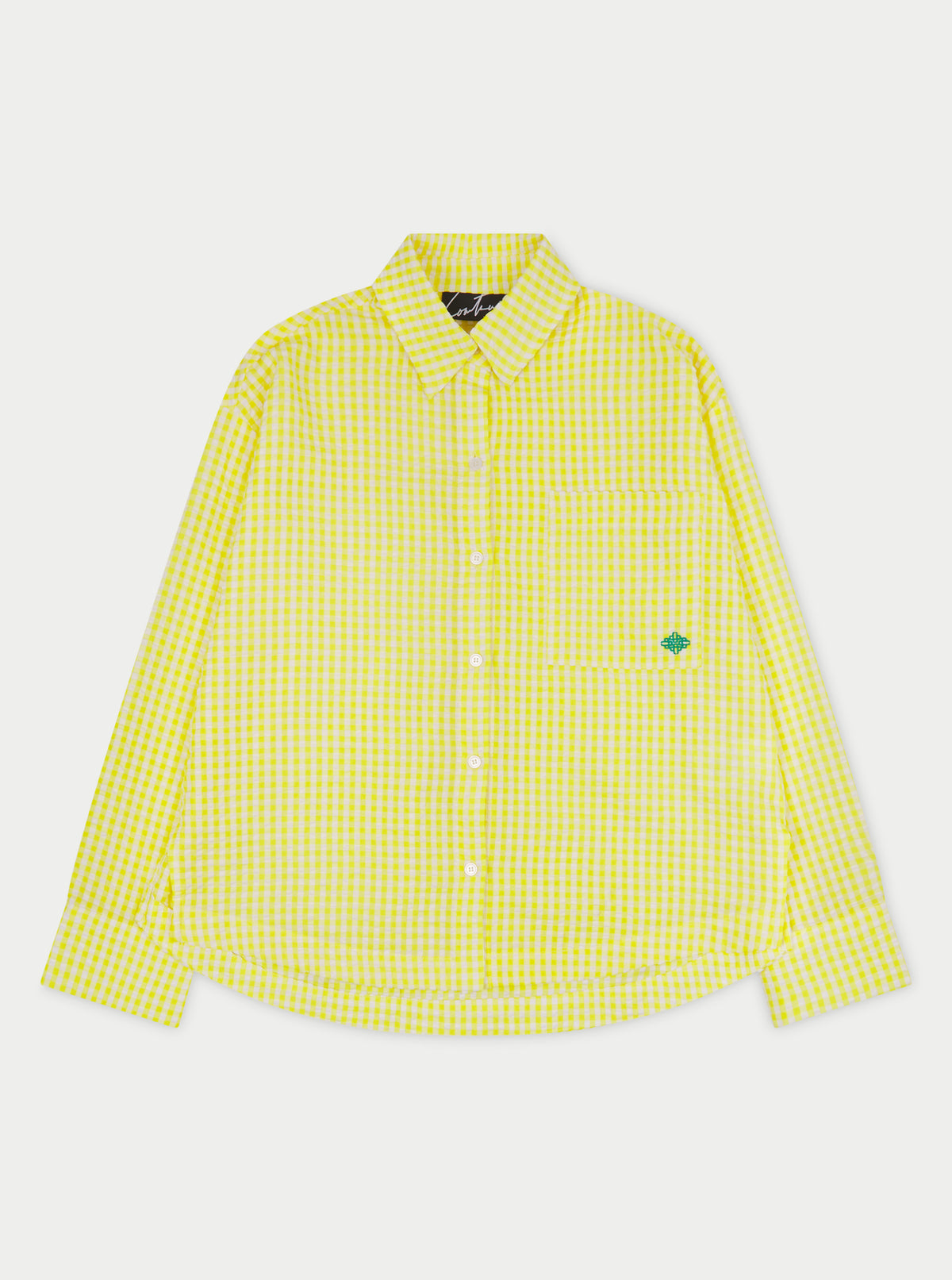 Oversized Gingham Shirt - Yellow