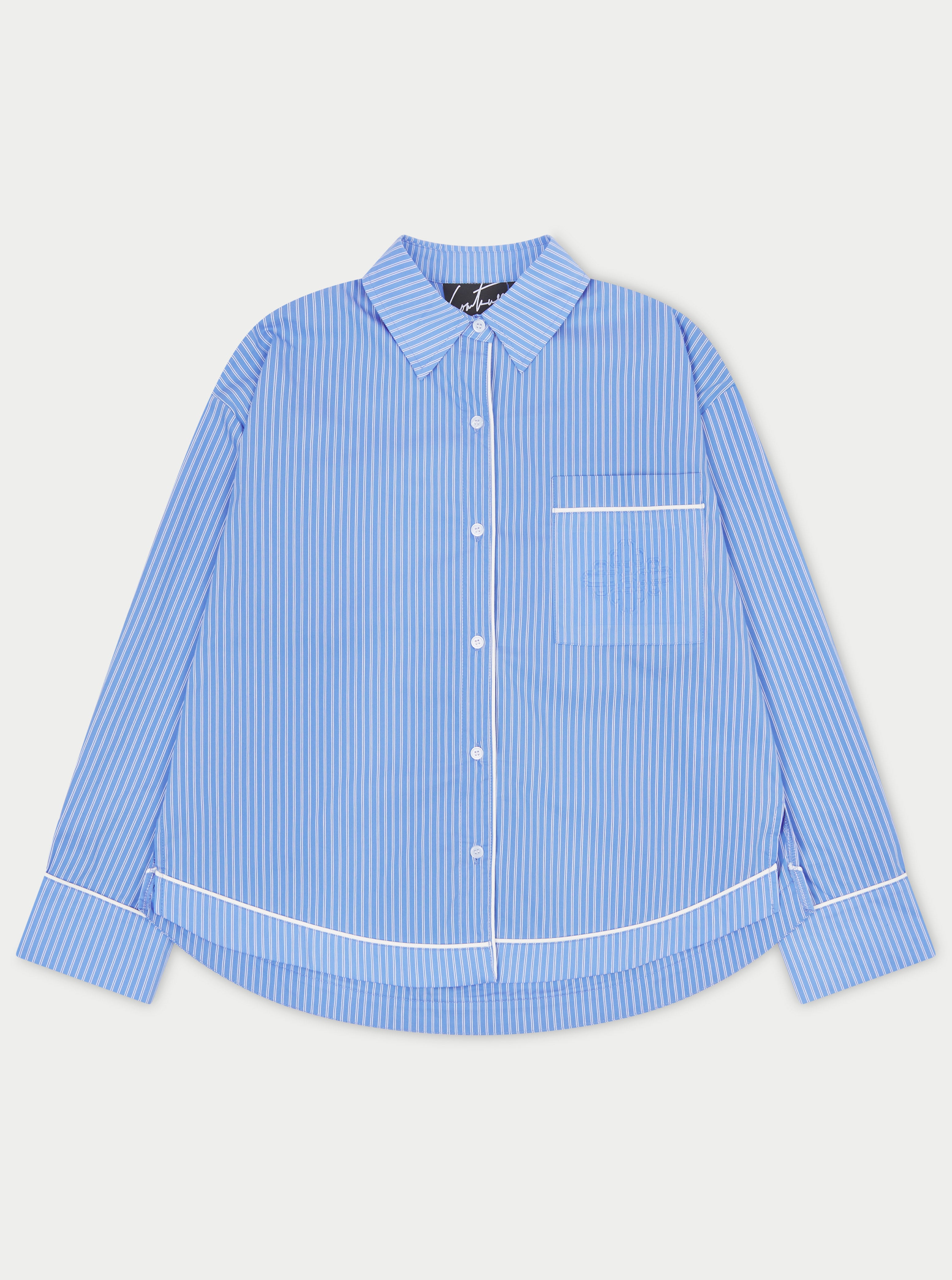 STRIPE PIPED EMBLEM SHIRT