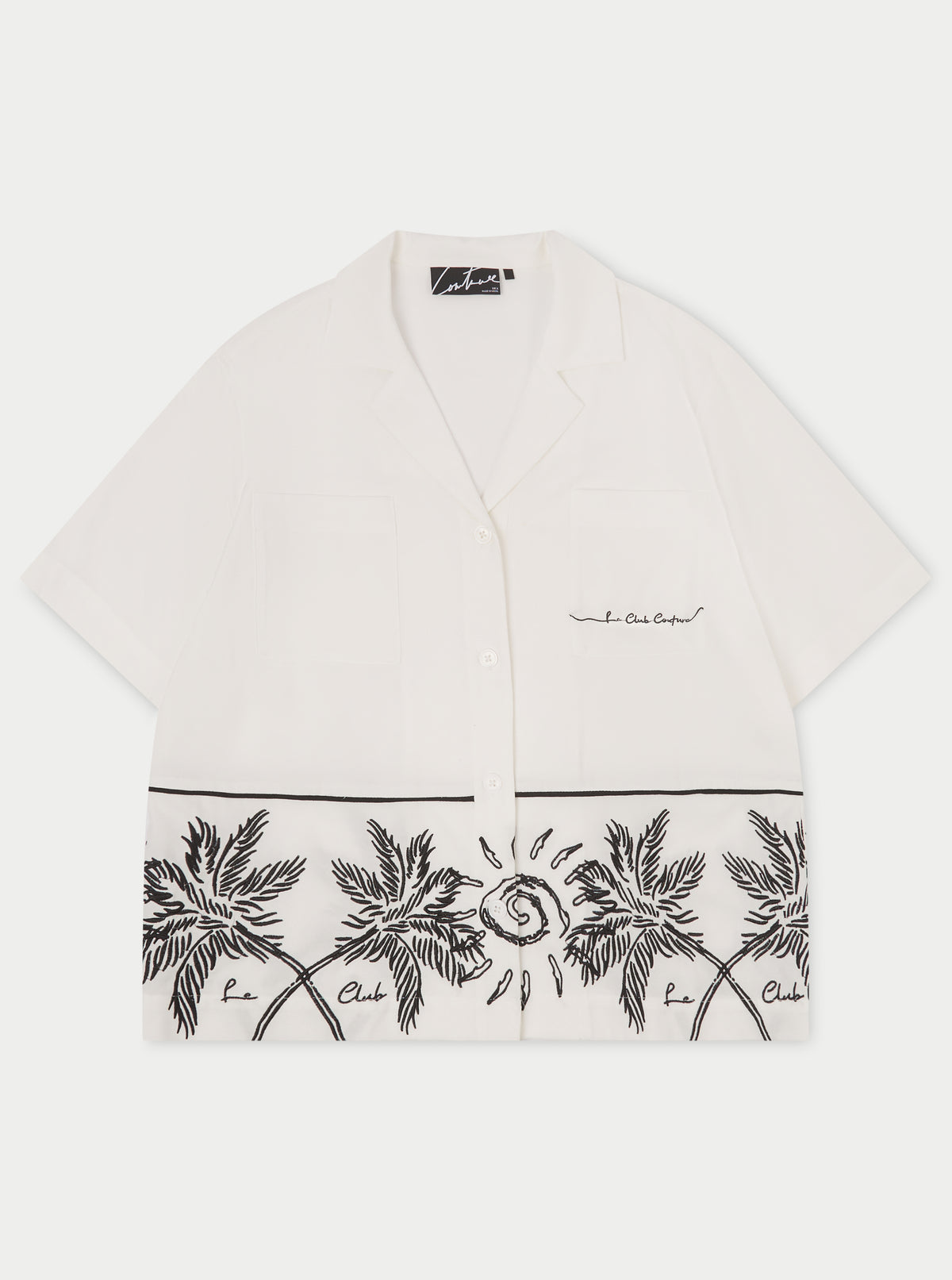 PALM EMBROIDERY SHIRT - WHITE