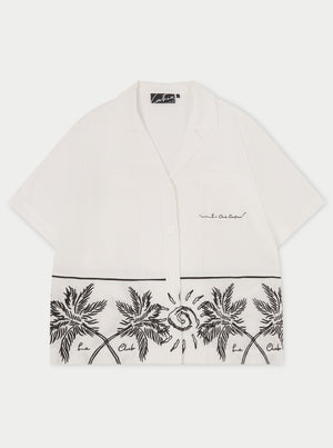 PALM EMBROIDERY SHIRT - WHITE