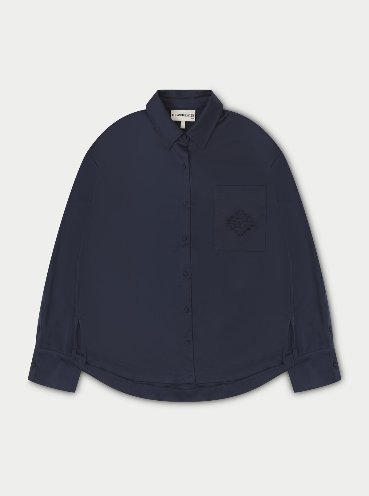 SATIN EMBLEM SHIRT - NAVY