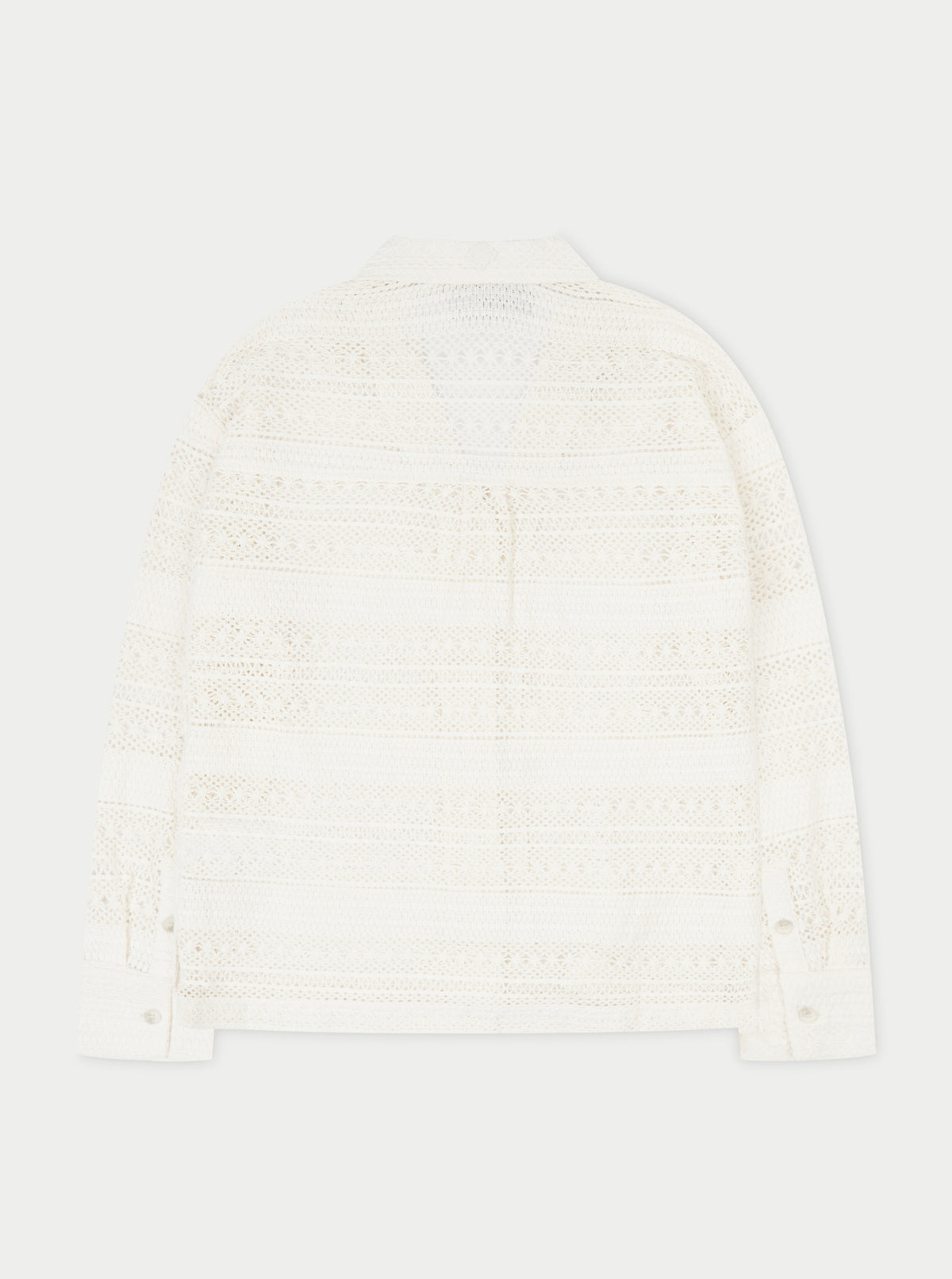 TEXTURED CROCHET SHIRT - OFF WHITE