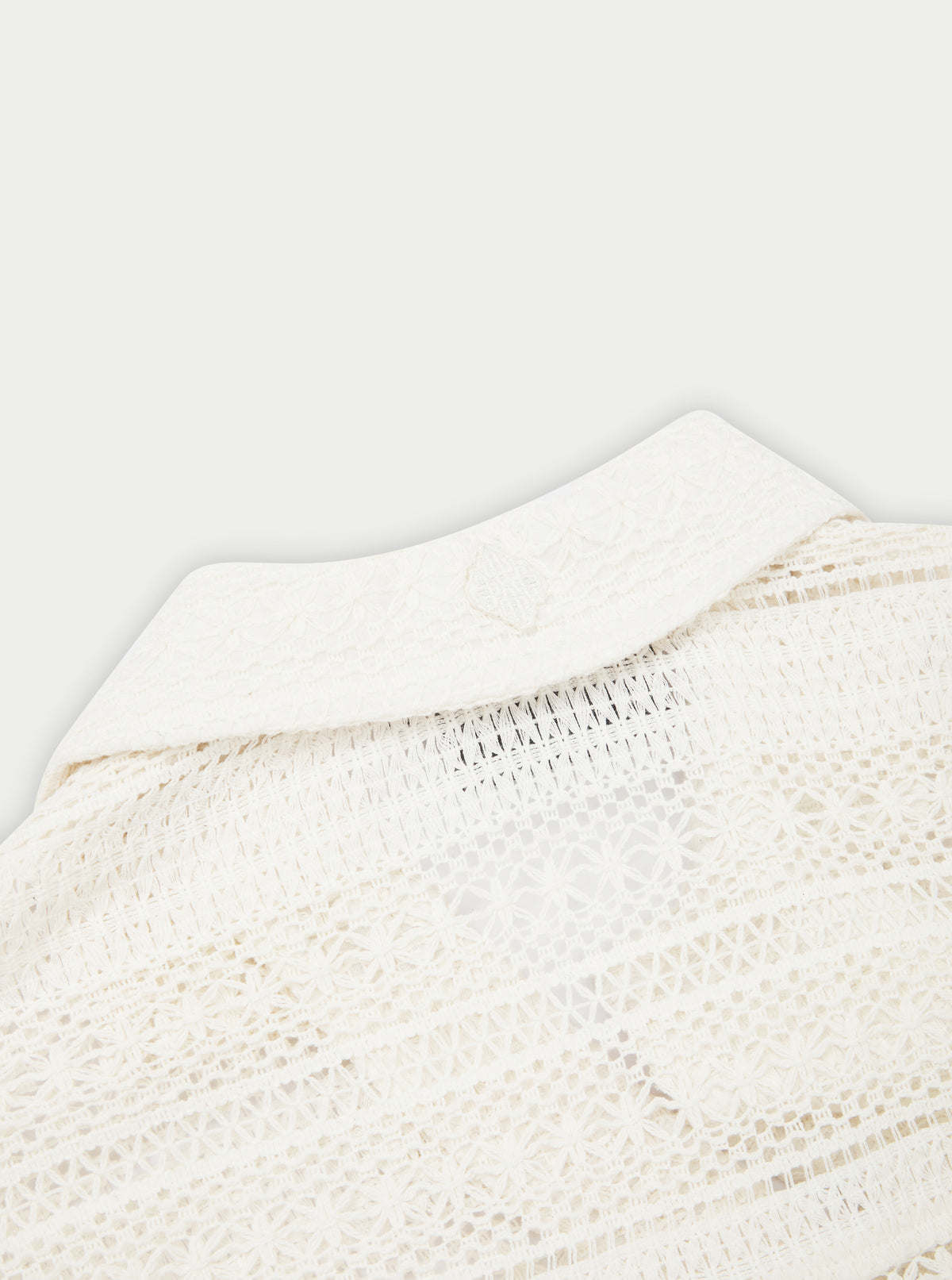 TEXTURED CROCHET SHIRT - OFF WHITE