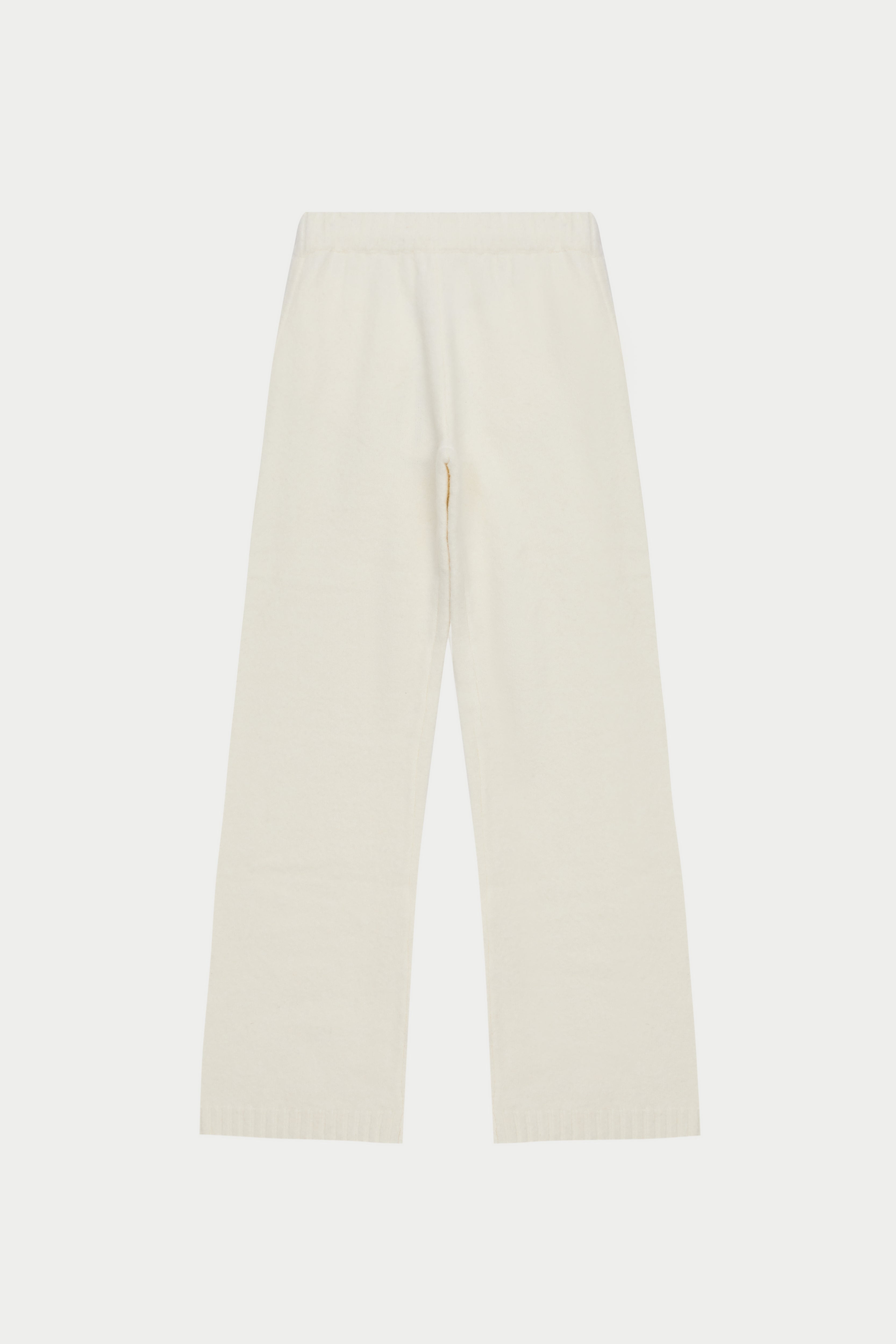 FLUFFY KNIT EMBLEM EMBROIDERED JOGGER - OFF-WHITE