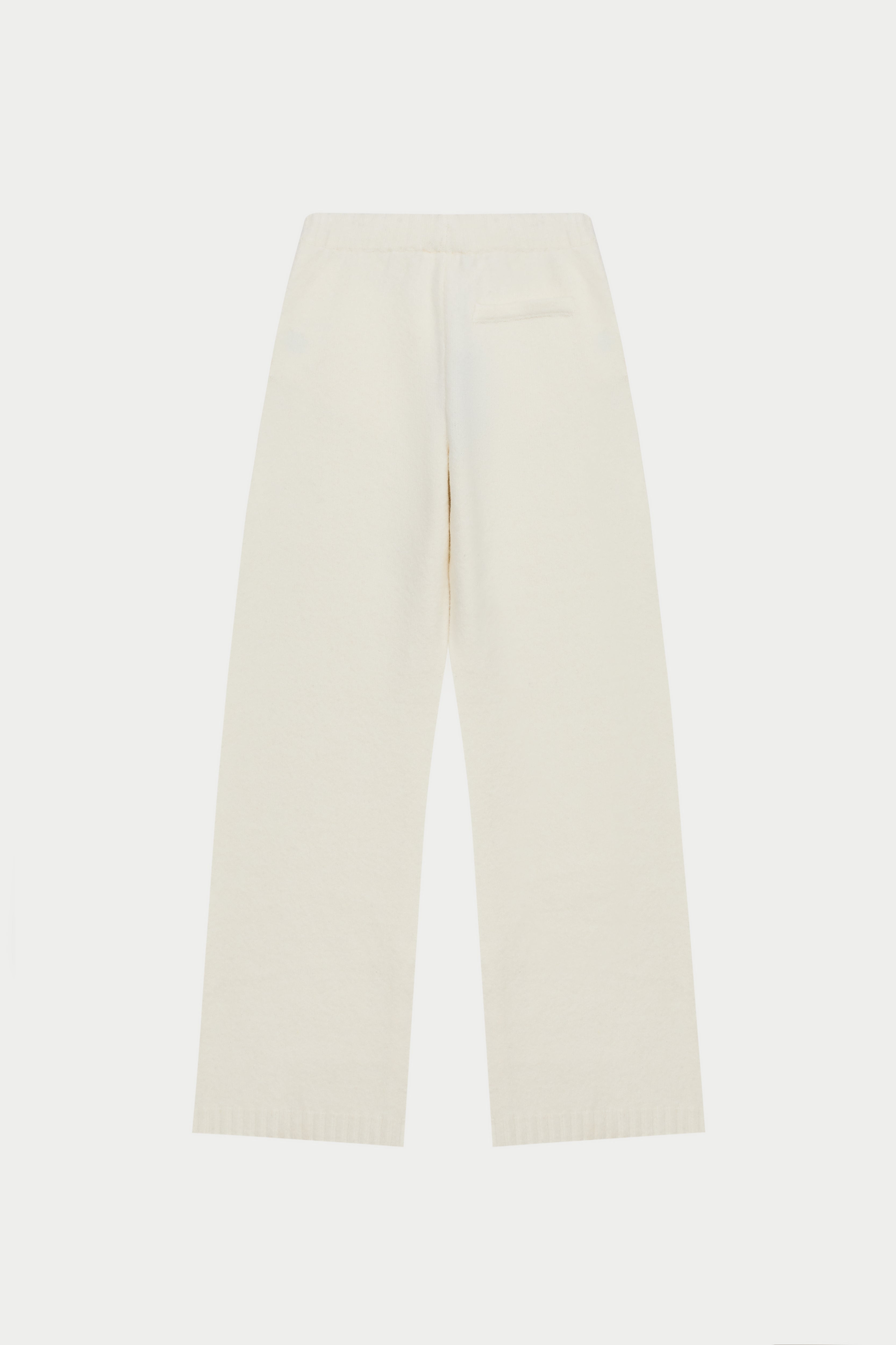FLUFFY KNIT EMBLEM EMBROIDERED JOGGER - OFF-WHITE