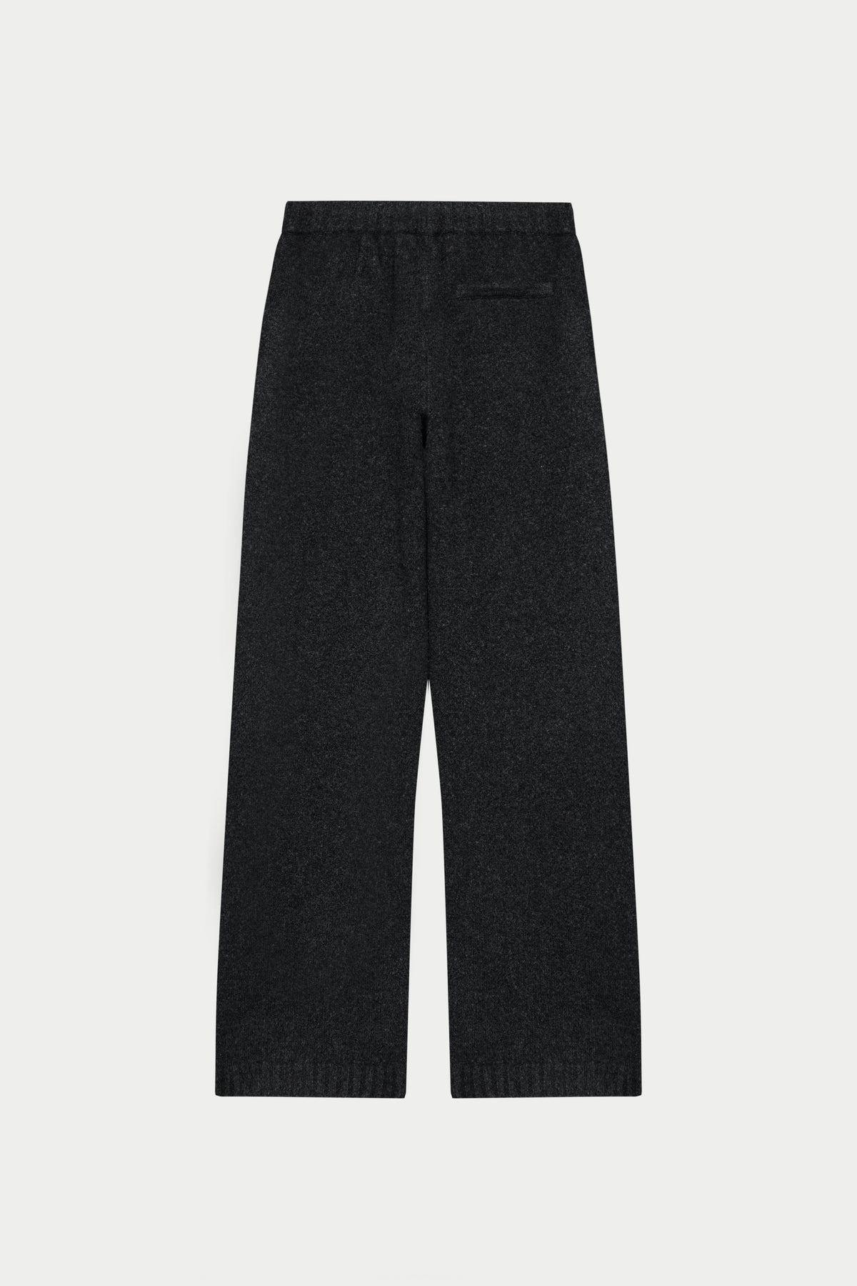 FLUFFY KNIT EMBLEM EMBROIDERED JOGGER - CHARCOAL