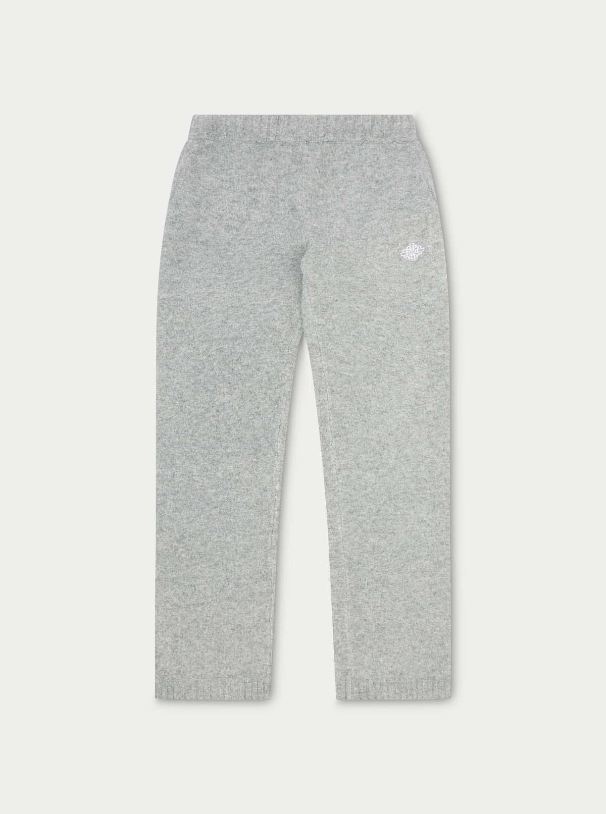 FLUFFY KNIT EMBLEM EMBROIDERED JOGGER - GREY MARL