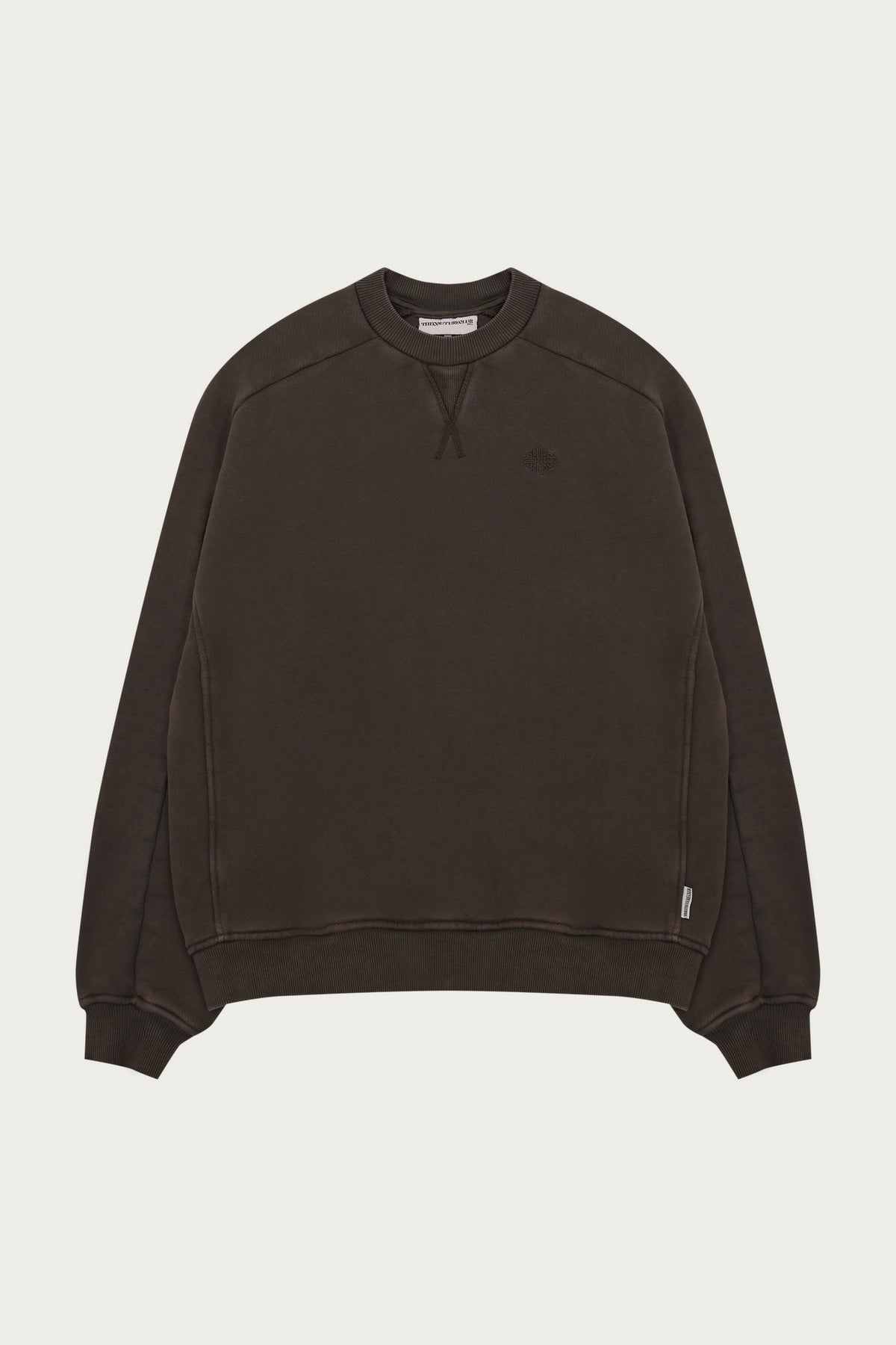 LAUNDERED CLASSICS SEAM DETAIL SWEATSHIRT - WASHED BROWN