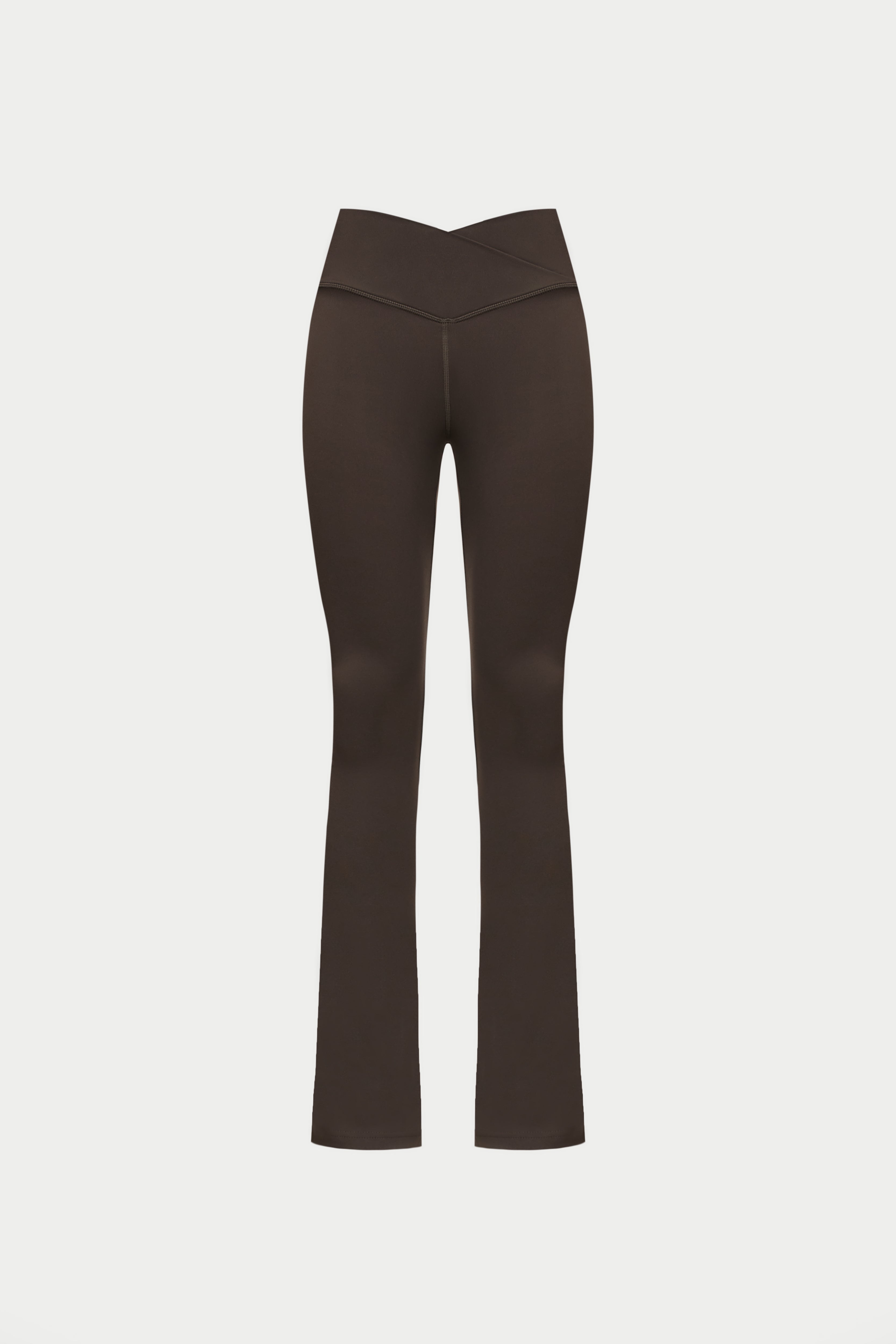 SCULPTING STRETCH ZIP HEM LEGGINGS - CHOCOLATE