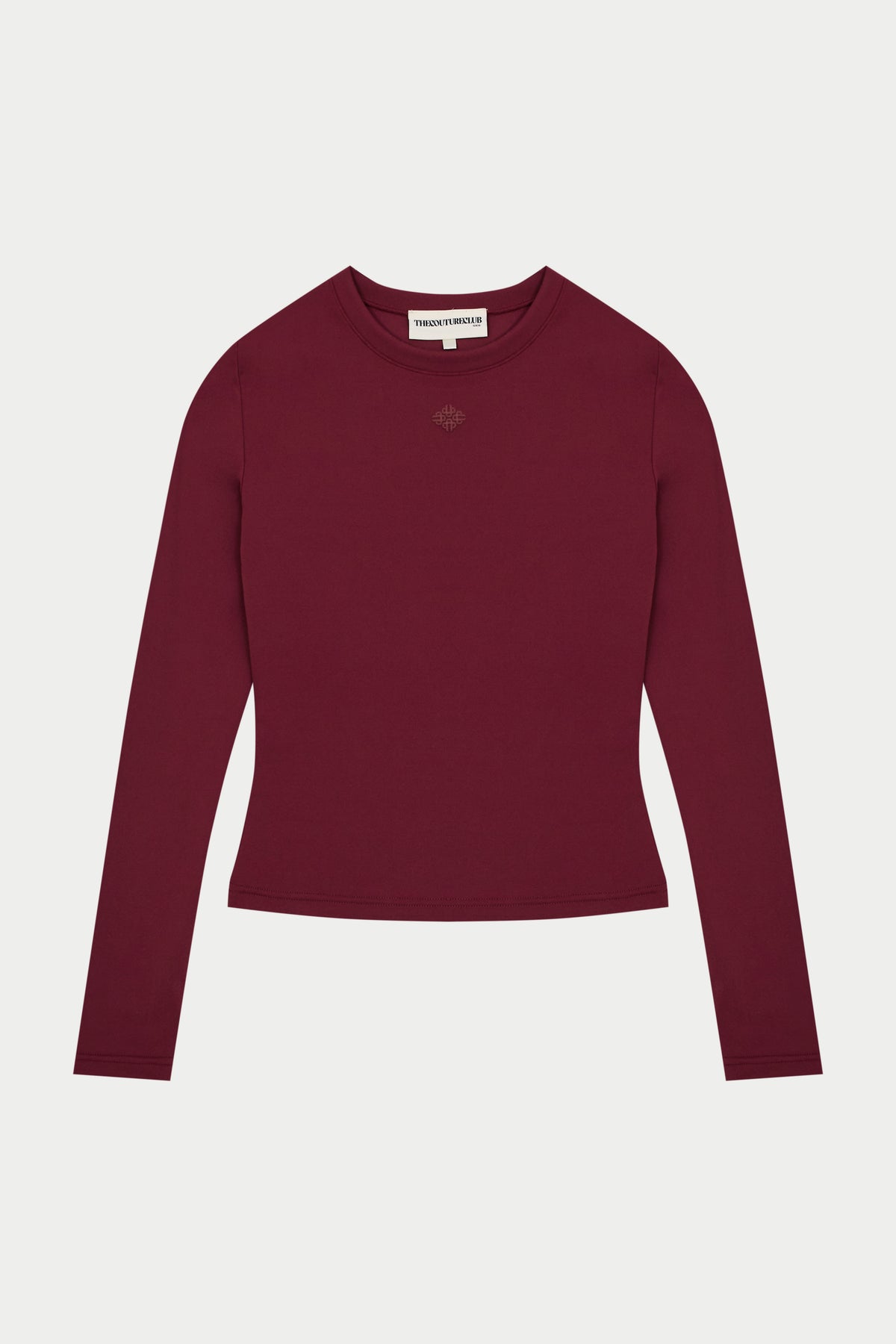 SCULPTING STRETCH LONG SLEEVE TOP - BURGUNDY