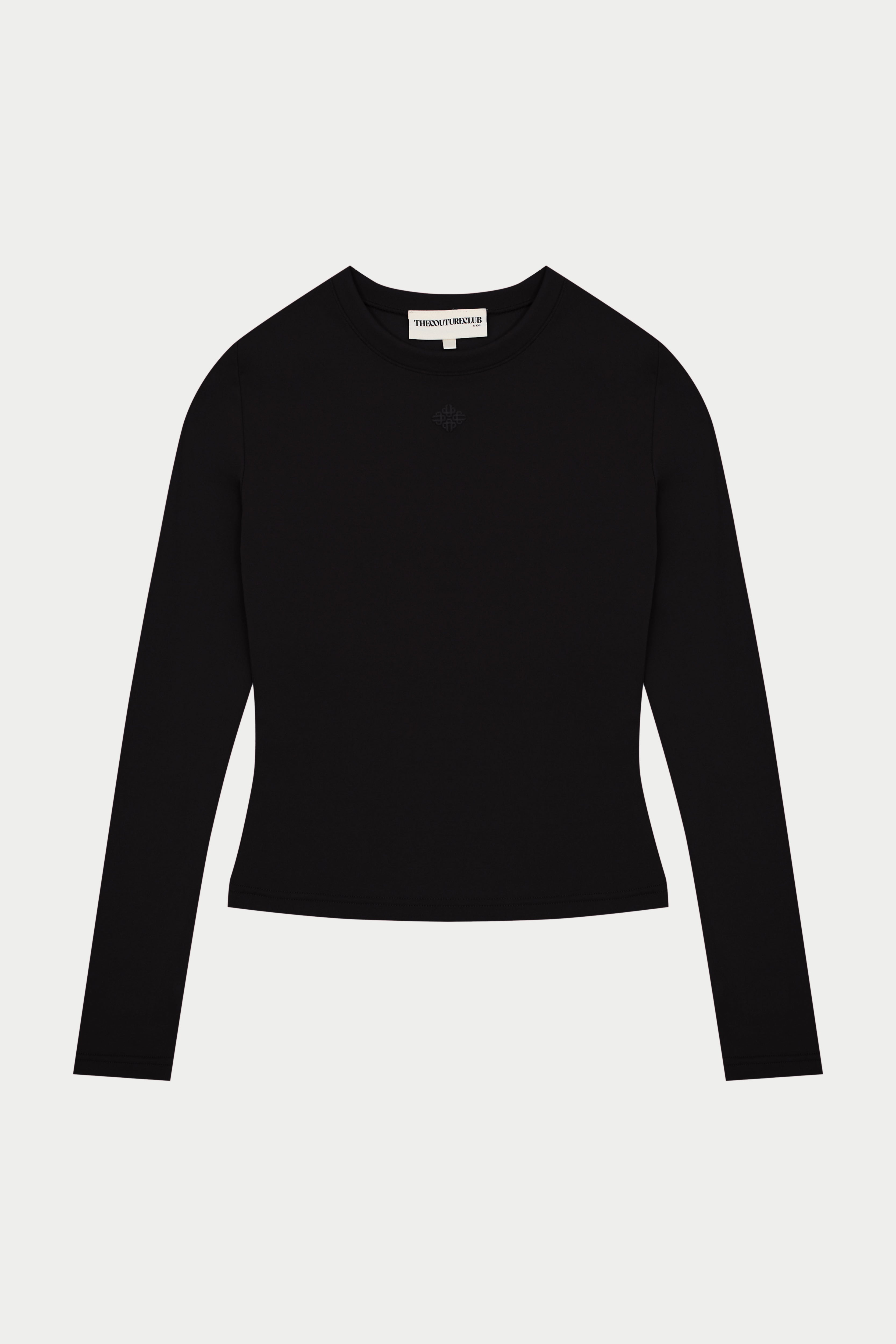 SCULPTING STRETCH LONG SLEEVE TOP - BLACK
