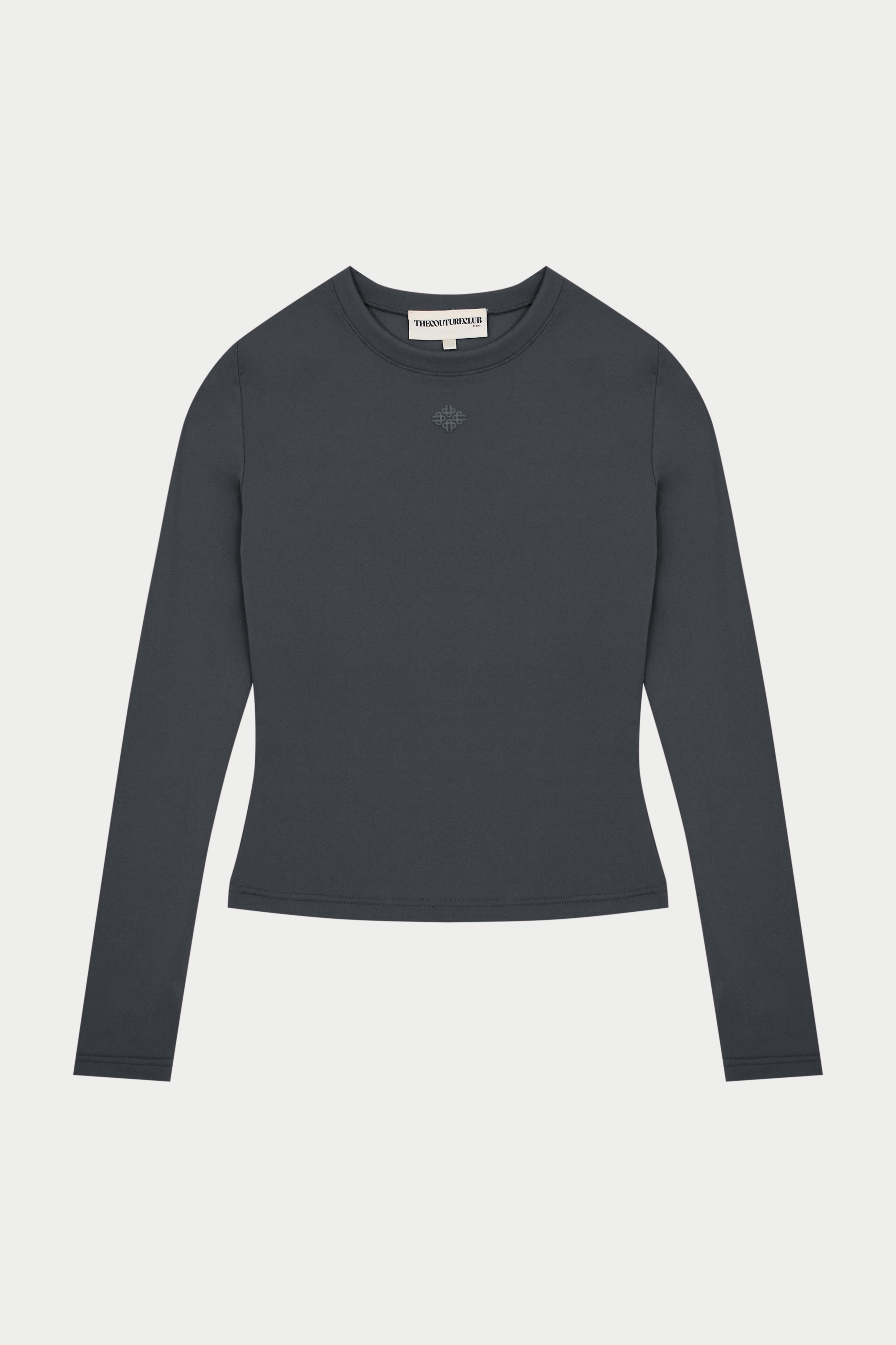 SCULPTING STRETCH LONG SLEEVE TOP - MIDNIGHT GREY