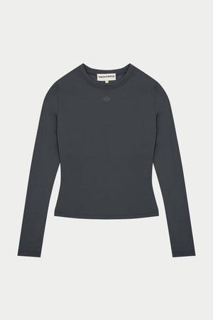 SCULPTING STRETCH LONG SLEEVE TOP - MIDNIGHT GREY